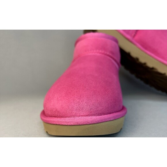 New Women's Ugg Boots Size 8 Classic Ultra Mini Pink Suede Wool Ankle Shoes - Picture 7 of 15